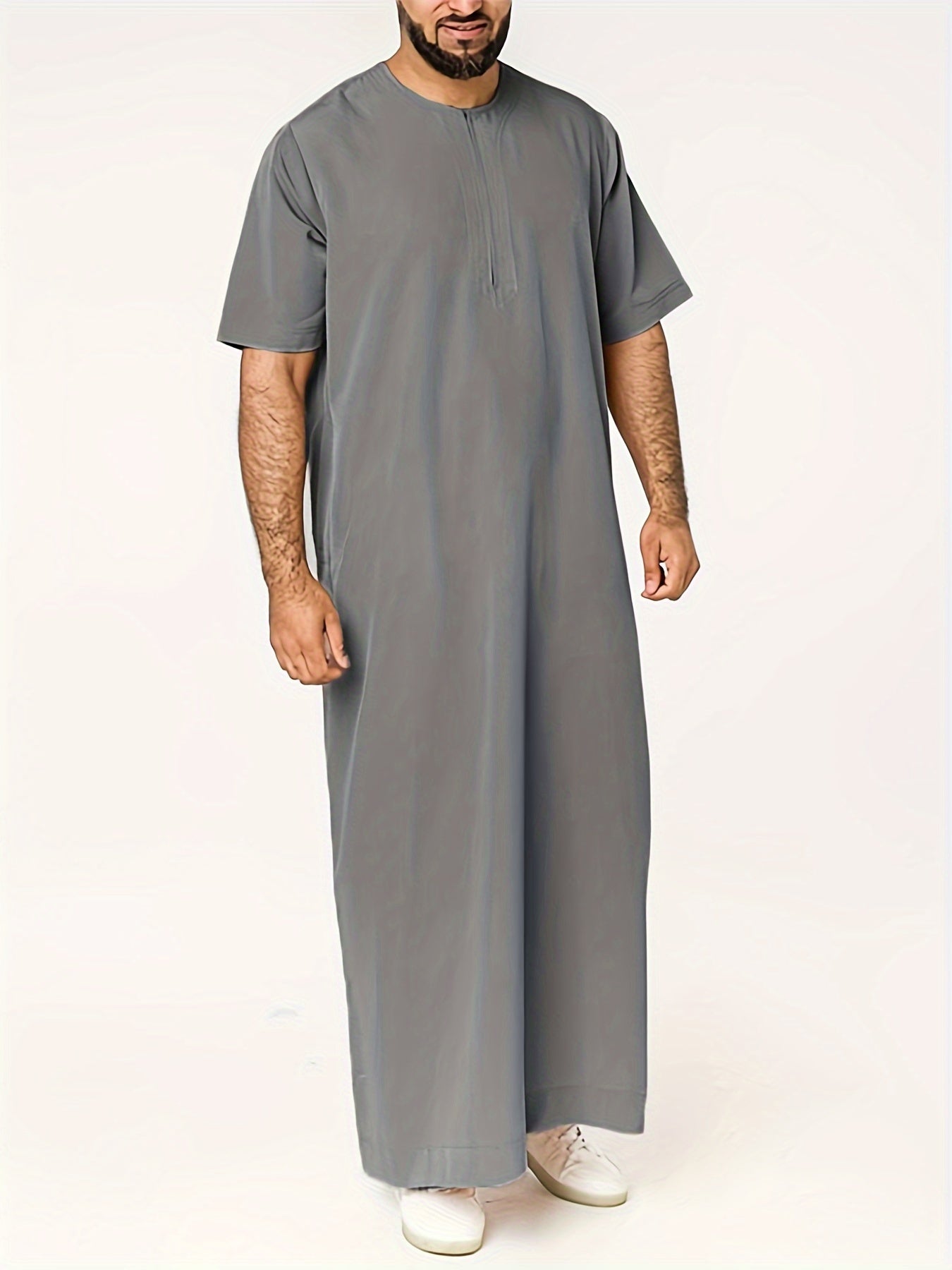Ramadan Thobe - Exclusively Designed for Men, Long Sleeve Elegant Robe, Traditional Abaya Dress, Comfortable Clothing, Inspired by Saudi Arabic Culture, Jubba and Dishdasha Style, Perfect for Ramadan Celebrations