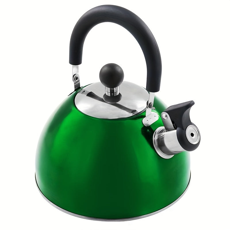 1pc, 2500ml/84.55oz Stainless Steel Tea Kettle with Whistle for Charcoal, Gas, Electric, and Ceramic Stoves - Reusable and Easy to Clean