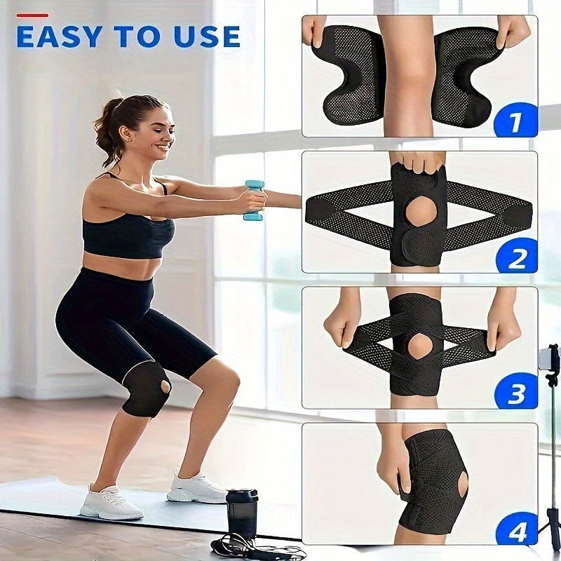 1pc Premium Pressurized Elastic Knee Pads for Men and Women - Ultimate Arthritis Joint Protection, Shock Absorption, and Support for Fitness, Volleyball, Sports, and Active Lifestyles - Breathable, Comfortable, and Adjustable