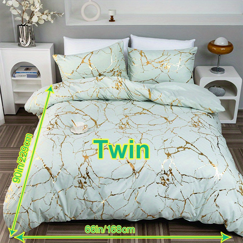 3pcs Classic Hot Stamping Texture Quilt Cover Set