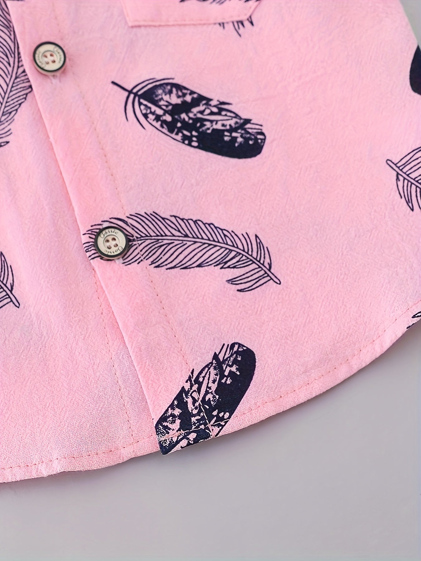 2pcs Baby Boys Casual Feather Pattern Short Sleeve Shirt & Shorts Set Clothes Outdoor Set
