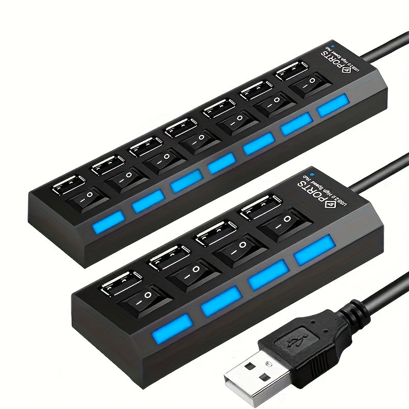 1pc 4-port/7-port USB Connector Computer Mouse Keyboard Memory Card Independent Switch Universal Hub