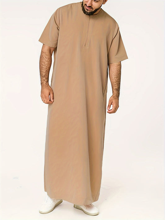 Ramadan Thobe - Exclusively Designed for Men, Long Sleeve Elegant Robe, Traditional Abaya Dress, Comfortable Clothing, Inspired by Saudi Arabic Culture, Jubba and Dishdasha Style, Perfect for Ramadan Celebrations