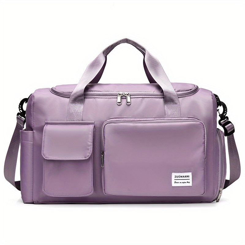 Nylon Large Capacity Travel Tote Bag With Crossbody Strap, Travel Bag, Gym Bag, Duffle Bag