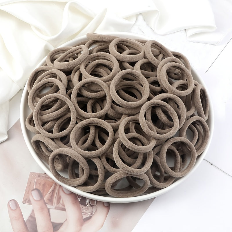 50pcs/Set Women   Basic Hair Bands 4cm Simple Solid Colors Elastic Headband Hair Ropes Ties Hair Accessories Ponytail Holder
