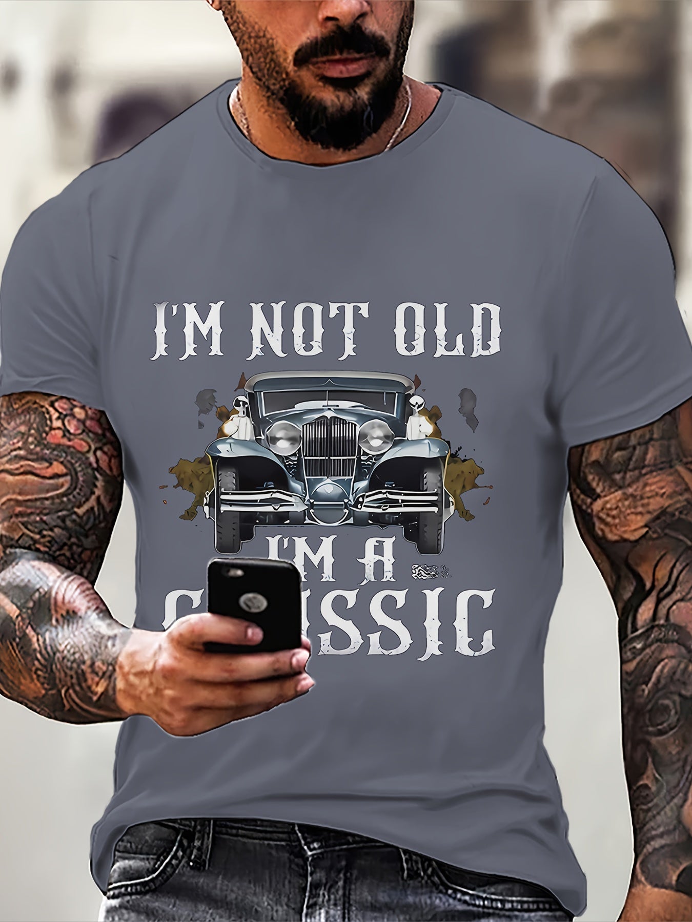 Classic Car Lover's Dream: Durable, Comfy 'I'm Not Old, I'm a Classic' Tee for Casual Summer Days