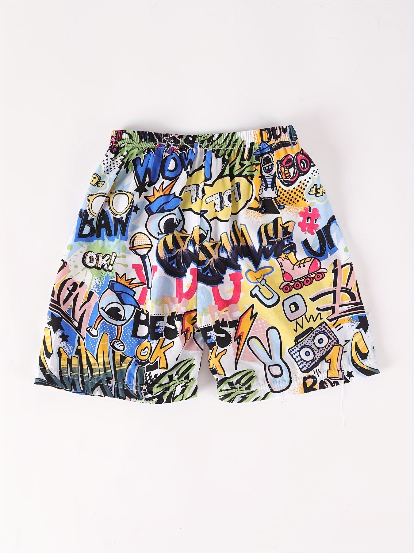 Cool Letter Print Boys Comfortable Creative Beach Shorts - Casual Quick-drying Fabric - For Summer Seaside Outdoor Activities - Perfect Gift for Boys