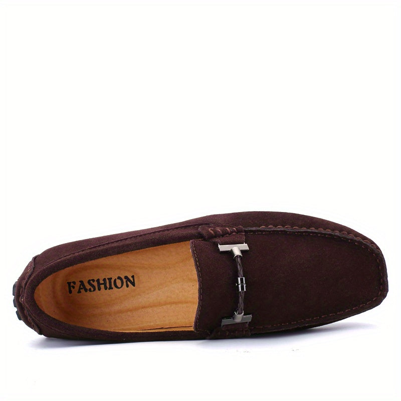 Mens Fashionable Slip-On Loafers - Breathable, Lace-Free Design for Comfortable Outdoor Walking - Durable, Stylish & Air-Flow Construction for Daily Strolls