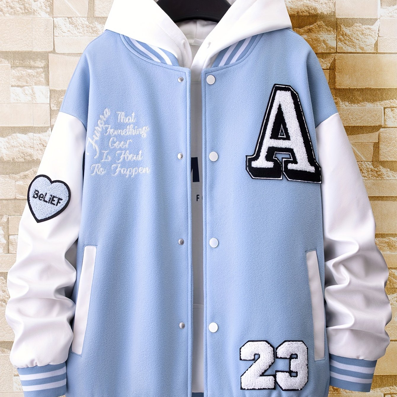 Men'S Loose-Fitting Casual Warm Baseball Jacket in Nine Colors for Spring, Autumn, And Winter. Features Exquisite Towel Embroidery And Letter Embroidery, Suitable for Both Men And Women, Effortlessly Showcasing Personality An