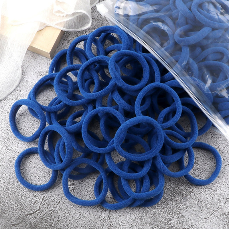 50pcs/Set Women   Basic Hair Bands 4cm Simple Solid Colors Elastic Headband Hair Ropes Ties Hair Accessories Ponytail Holder
