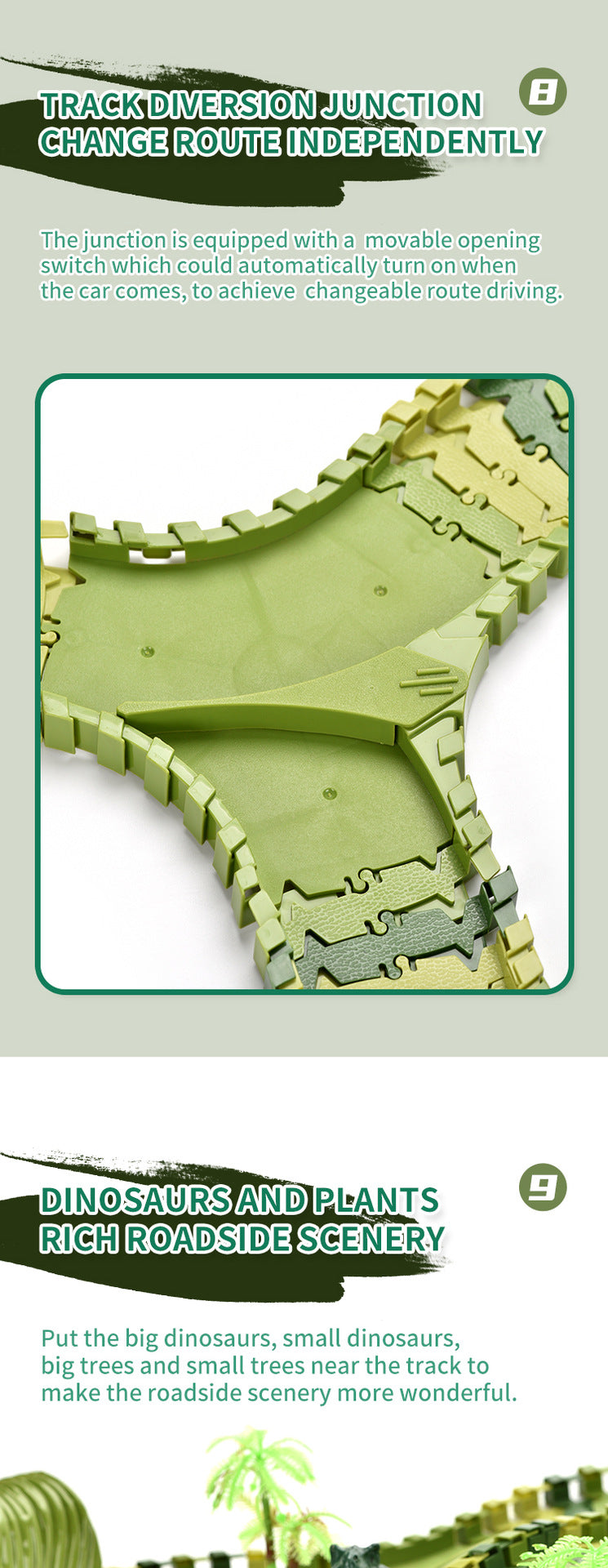 Dinosaur Toys Race Car Track, Create A Dinosaur World Road Race, Flexible Dinosaur Track Toys Set 120/240pcs Christmas Birthday Gifts For Boys Girls Kids Christmas Halloween Thanksgiving Gift Carnival
