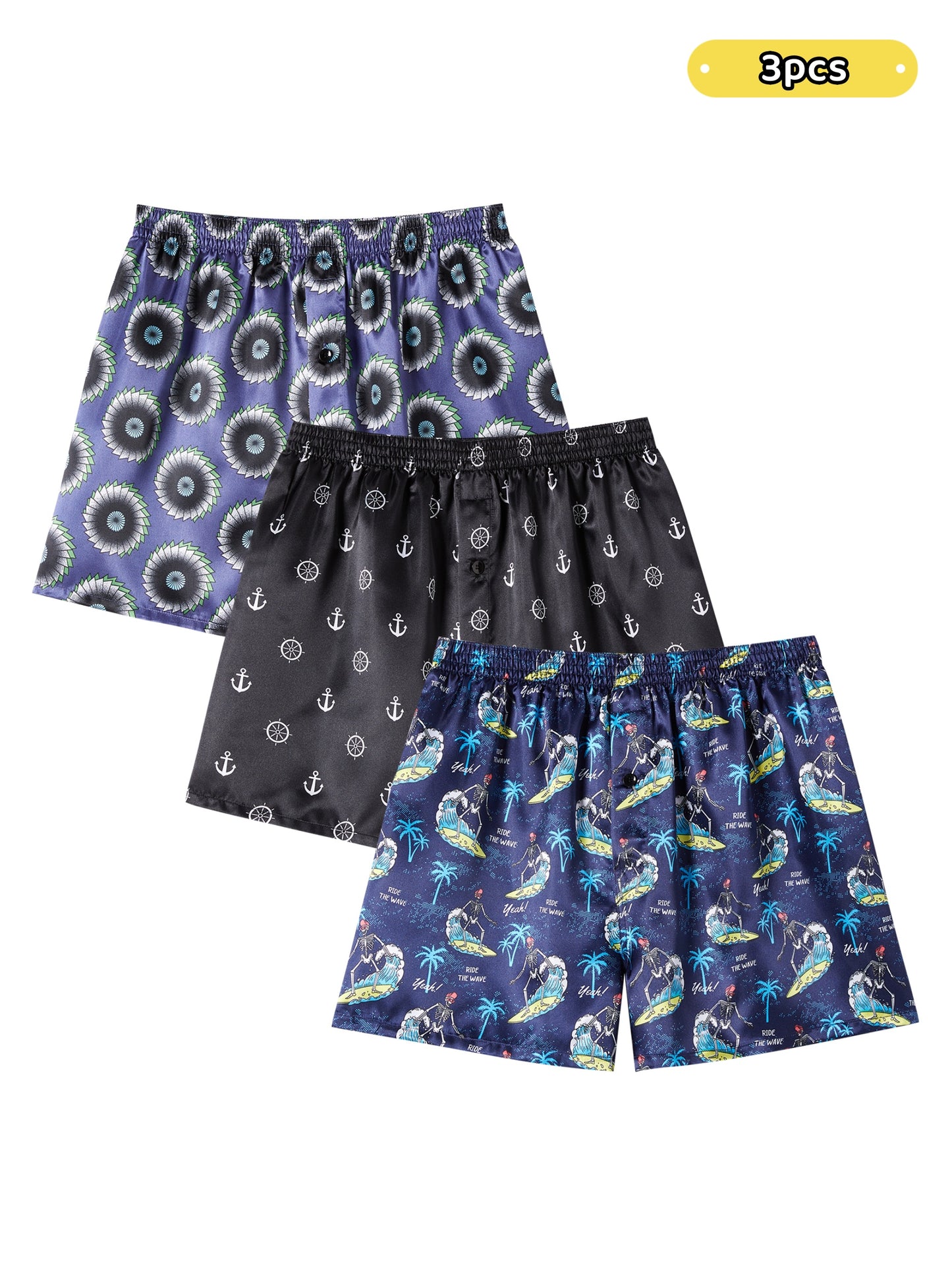 Set of 3/6 Jupitersecret Men'S Boxer Shorts, Smooth Touch Home Shorts with Elastic Waistband.