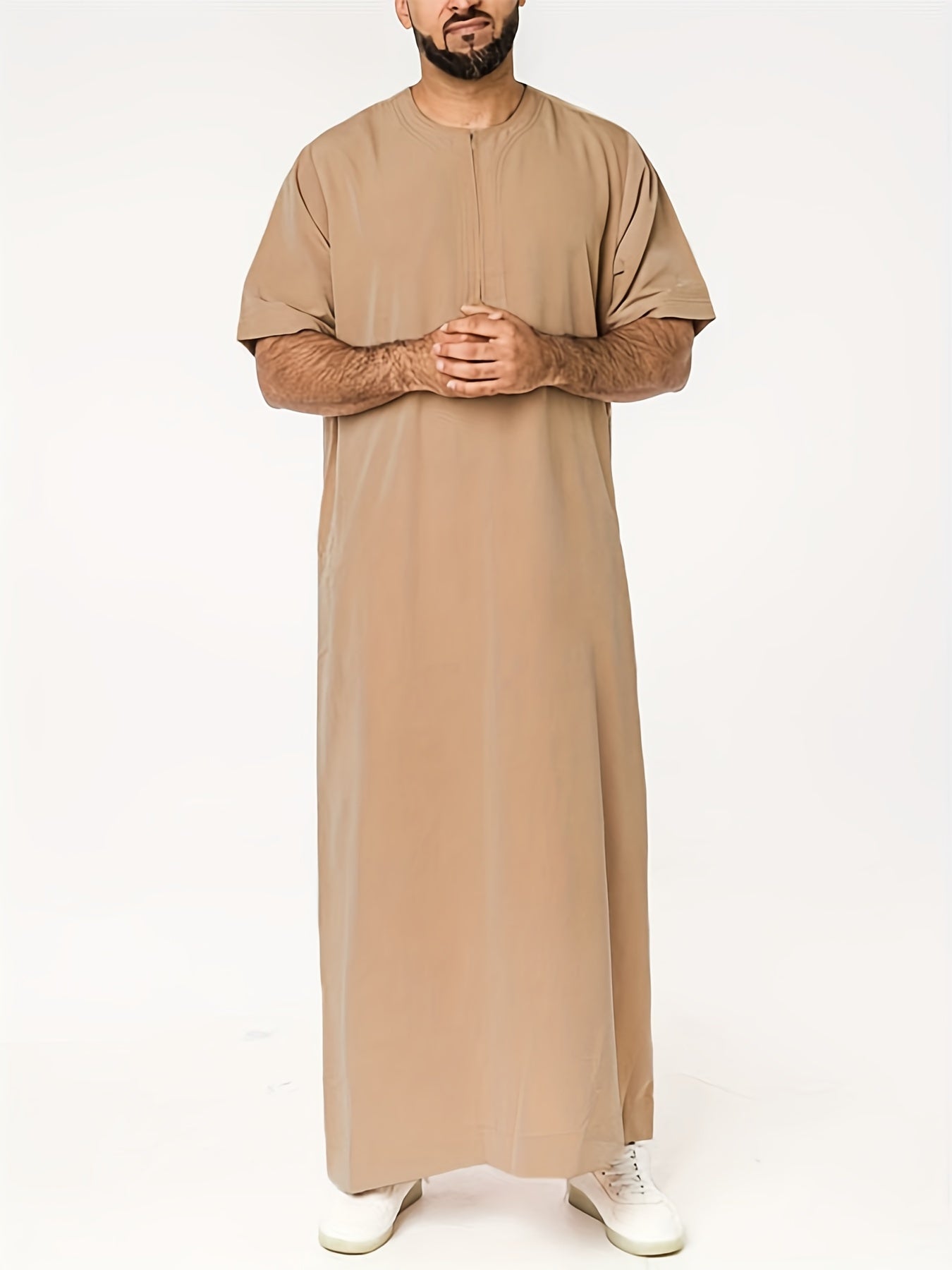 Ramadan Thobe - Exclusively Designed for Men, Long Sleeve Elegant Robe, Traditional Abaya Dress, Comfortable Clothing, Inspired by Saudi Arabic Culture, Jubba and Dishdasha Style, Perfect for Ramadan Celebrations