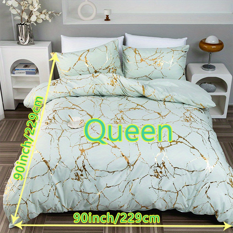 3pcs Classic Hot Stamping Texture Quilt Cover Set