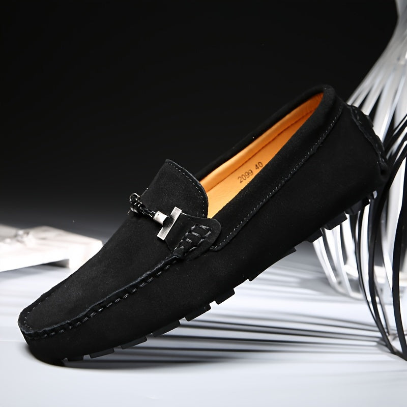Mens Fashionable Slip-On Loafers - Breathable, Lace-Free Design for Comfortable Outdoor Walking - Durable, Stylish & Air-Flow Construction for Daily Strolls