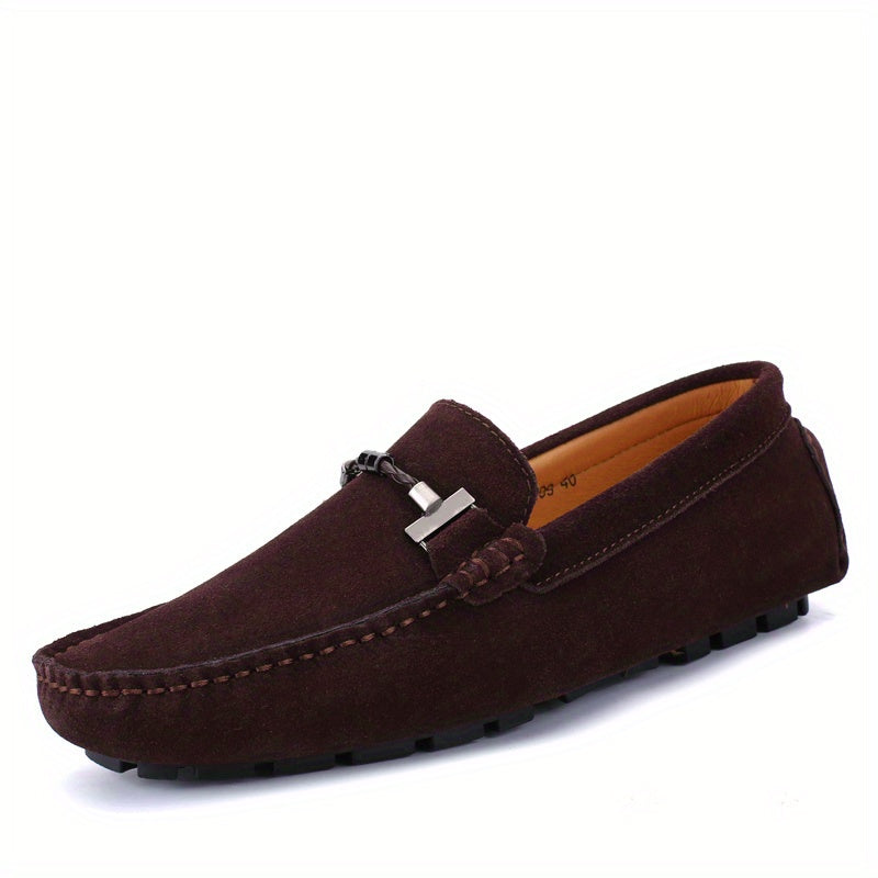 Mens Fashionable Slip-On Loafers - Breathable, Lace-Free Design for Comfortable Outdoor Walking - Durable, Stylish & Air-Flow Construction for Daily Strolls