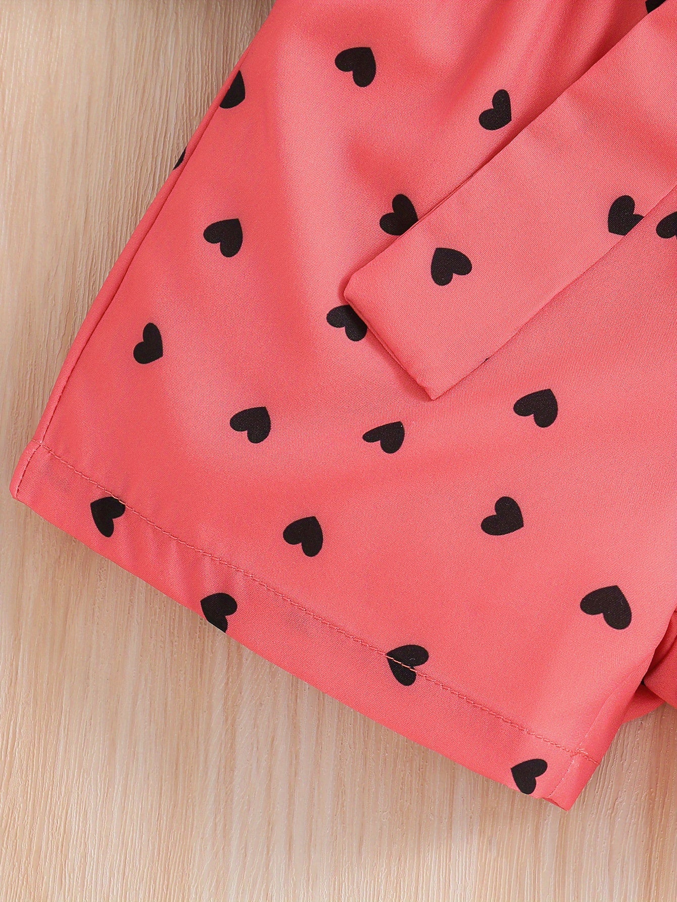 Summer Casual Round Neck Short Sleeve Printed Cat Pattern and Heart-Print Shor, Summer Outfit, Fashion, Cute Design, Playful Pattern, Soft Texture, Durable Clothing, 's Apparel, Little, 's Wear, Perfect for Outdoor