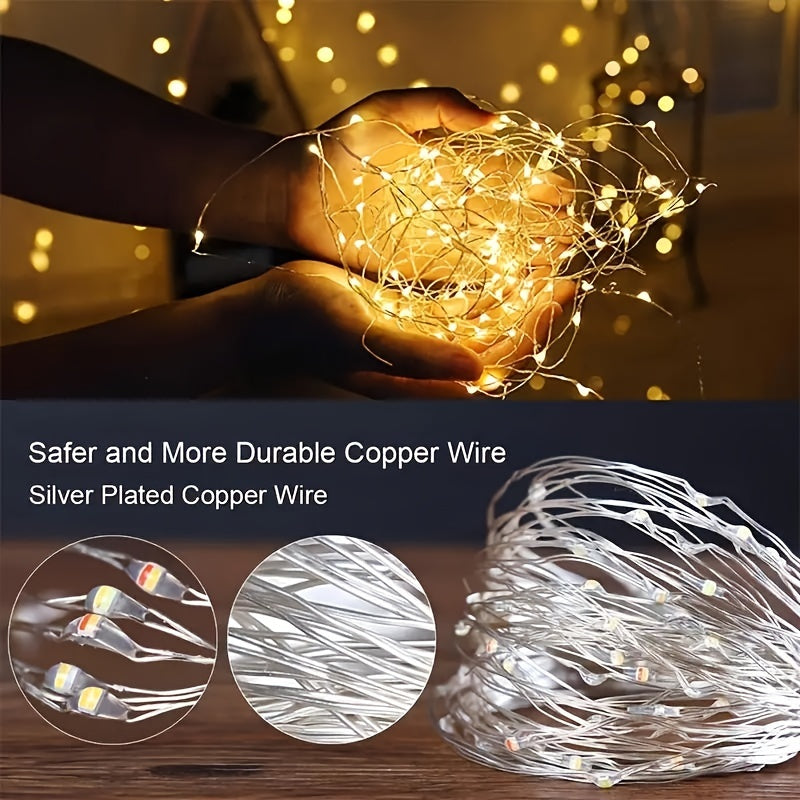 [LED String Lights] 50/100LED String Lights - 1pc Suitable for Bedroom, Party, Wedding, Christmas and Halloween Decoration Light