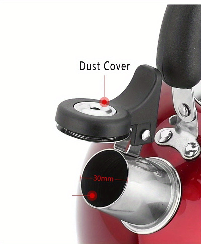 1pc, 2500ml/84.55oz Stainless Steel Tea Kettle with Whistle for Charcoal, Gas, Electric, and Ceramic Stoves - Reusable and Easy to Clean