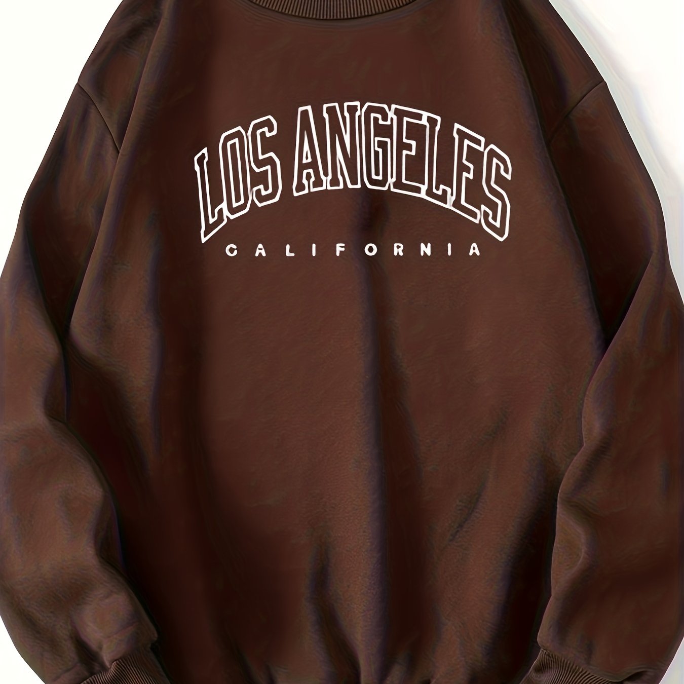 Los Angeles Print Preppy Sweatshirt, Long Sleeve Crew Neck Casual Sweatshirt For Winter & Fall, Women's Clothing