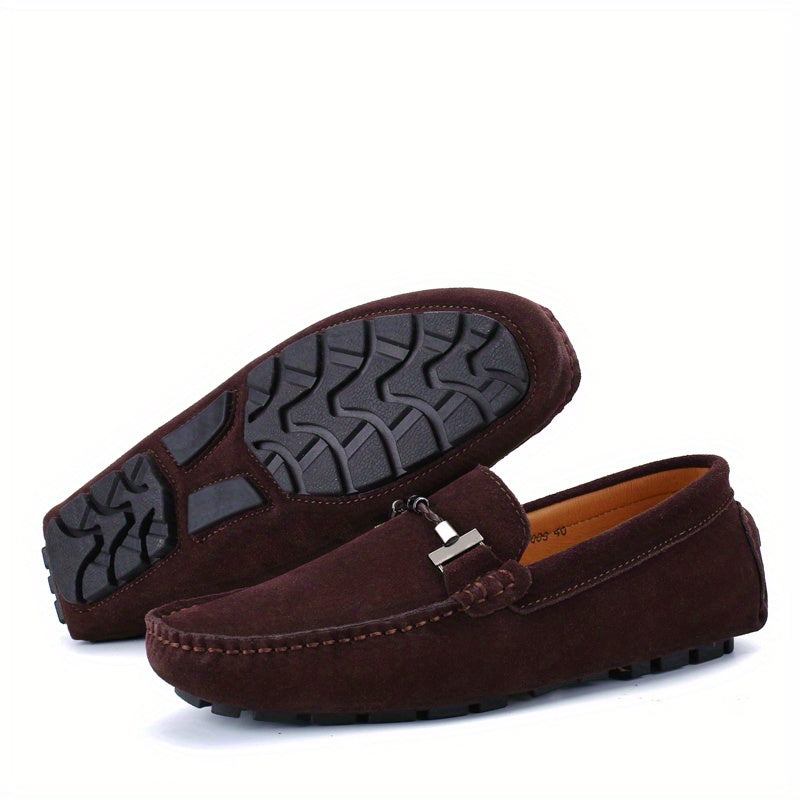 Mens Fashionable Slip-On Loafers - Breathable, Lace-Free Design for Comfortable Outdoor Walking - Durable, Stylish & Air-Flow Construction for Daily Strolls