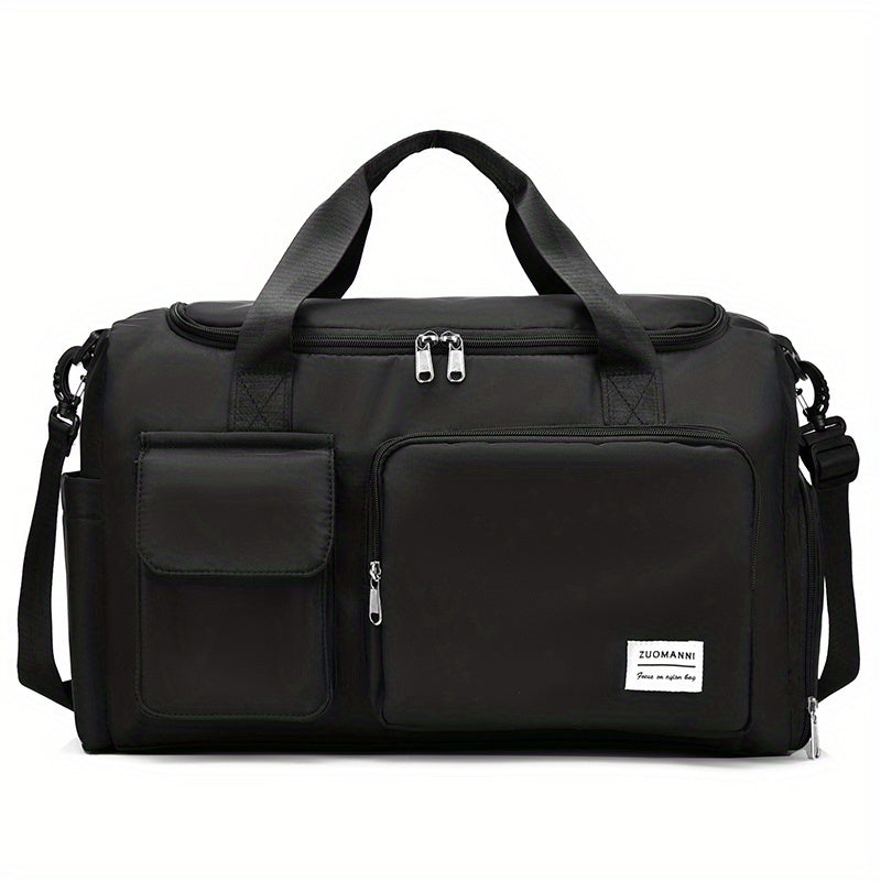 Nylon Large Capacity Travel Tote Bag With Crossbody Strap, Travel Bag, Gym Bag, Duffle Bag