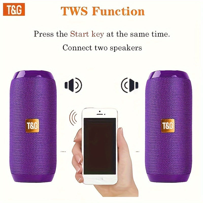 TG117 Portable Wireless Stereo Speaker System - Twin Speaker TWS Technology, Built-in Mic for Hands-Free Calls, FM Radio, TF Card & USB Playback - Perfect for Travel, Outdoor Adventures, and Indoor Entertainment