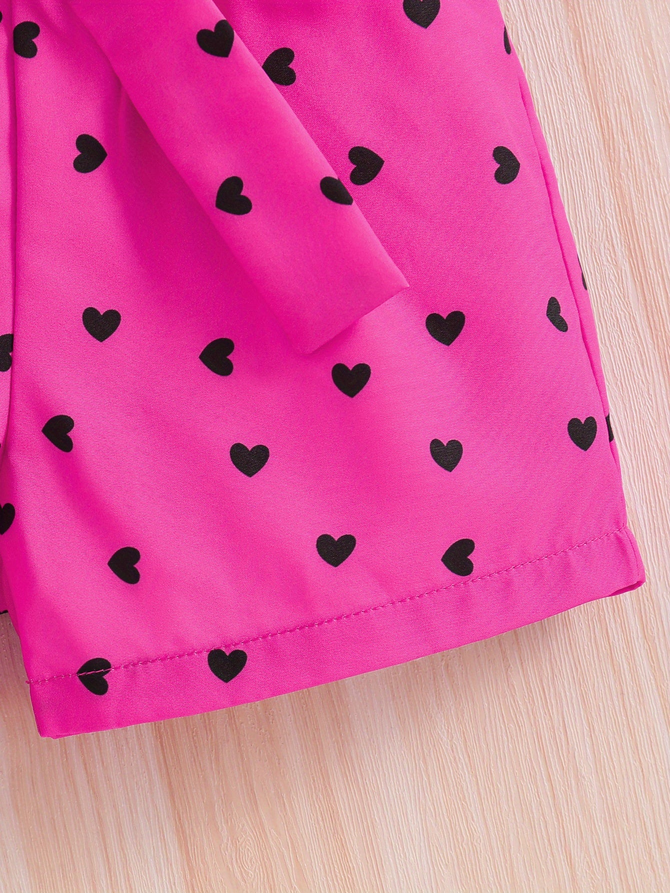 Summer Casual Round Neck Short Sleeve Printed Cat Pattern and Heart-Print Shor, Summer Outfit, Fashion, Cute Design, Playful Pattern, Soft Texture, Durable Clothing, 's Apparel, Little, 's Wear, Perfect for Outdoor