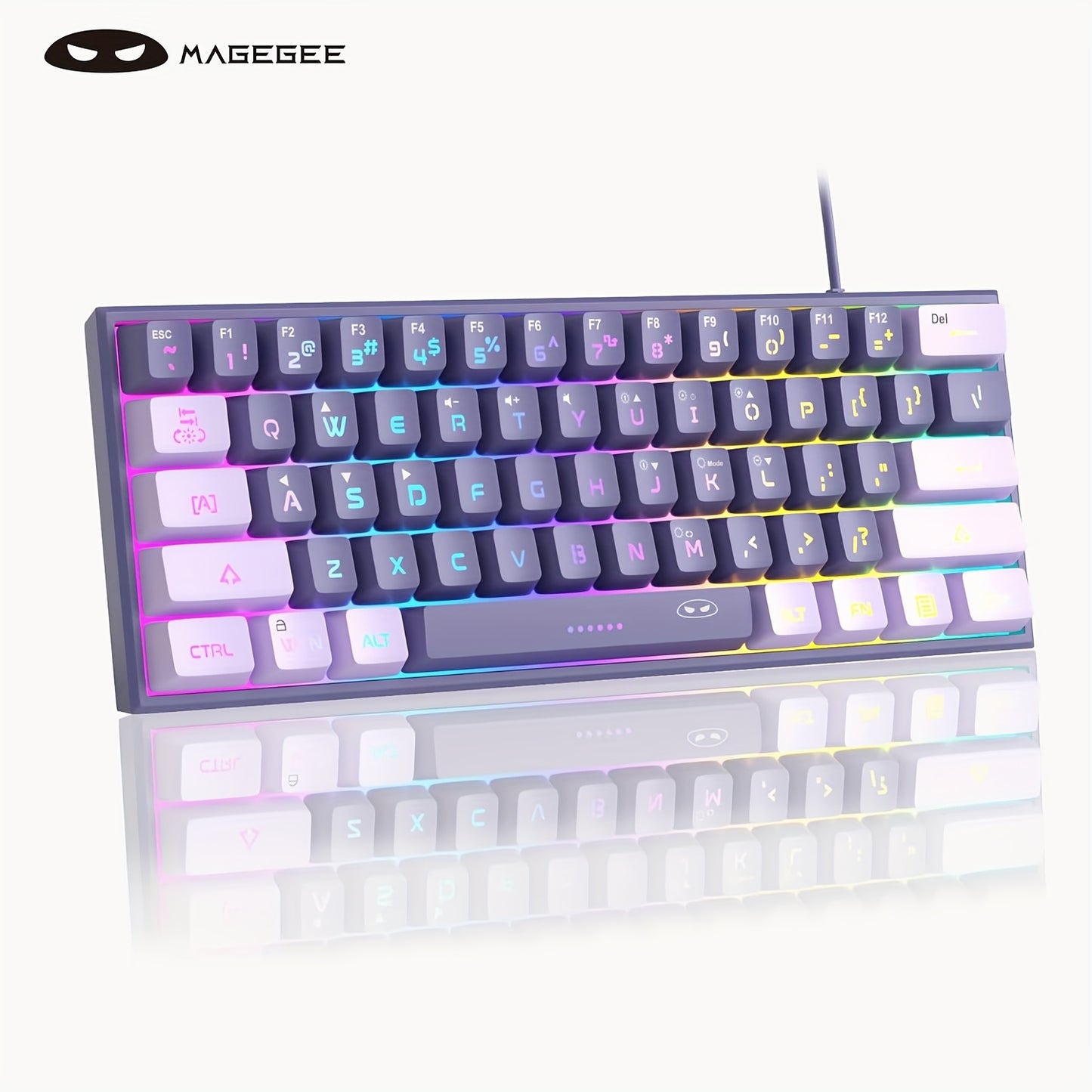 MageGee Mini 60% Gaming/Office Keyboard, Keycap Type Wired RGB Backlit Compact Computer Keyboard for Windows/Mac/Laptop