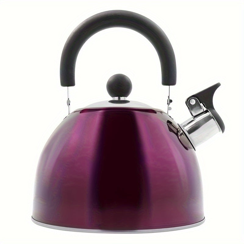 1pc, 2500ml/84.55oz Stainless Steel Tea Kettle with Whistle for Charcoal, Gas, Electric, and Ceramic Stoves - Reusable and Easy to Clean