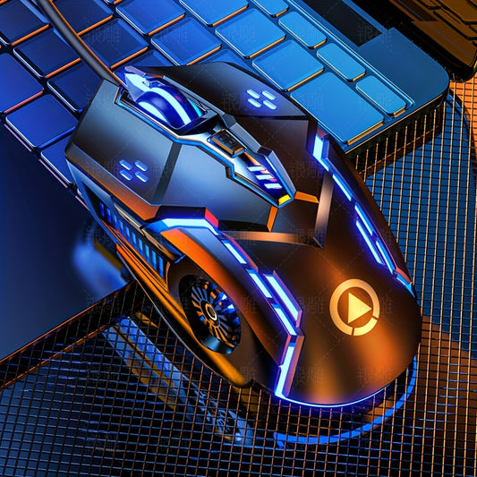 Silver Carved Mechanical Gaming Mouse, Wired, Suitable for Desktop And Laptop Use, Silent for Office And Esports.