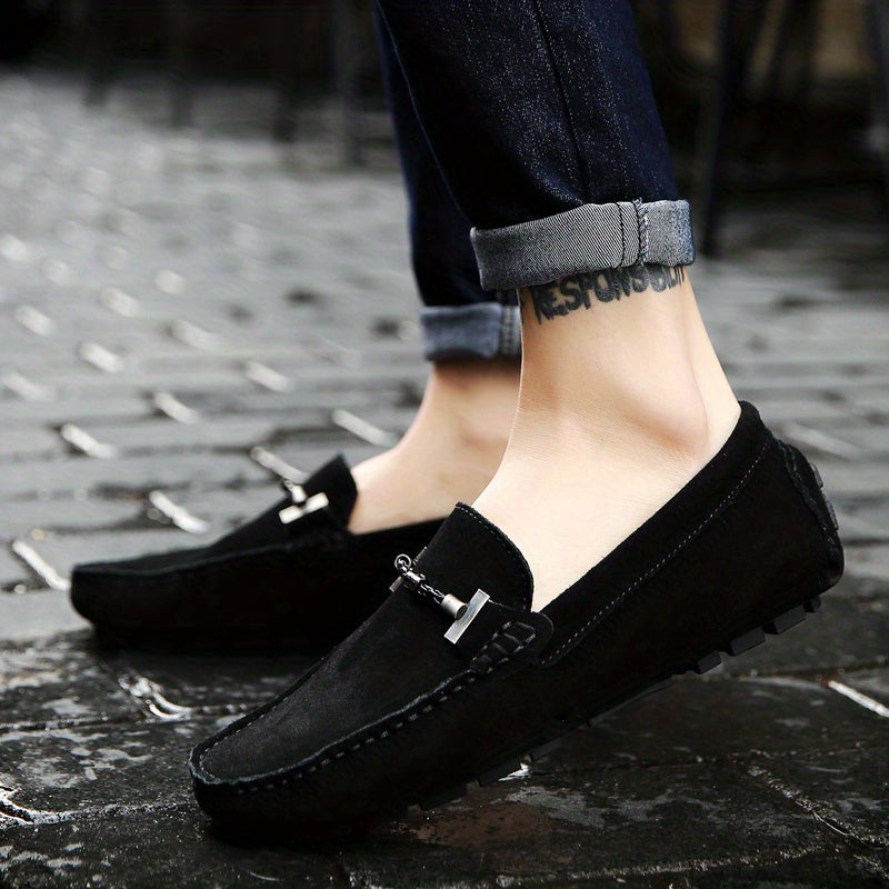 Mens Fashionable Slip-On Loafers - Breathable, Lace-Free Design for Comfortable Outdoor Walking - Durable, Stylish & Air-Flow Construction for Daily Strolls