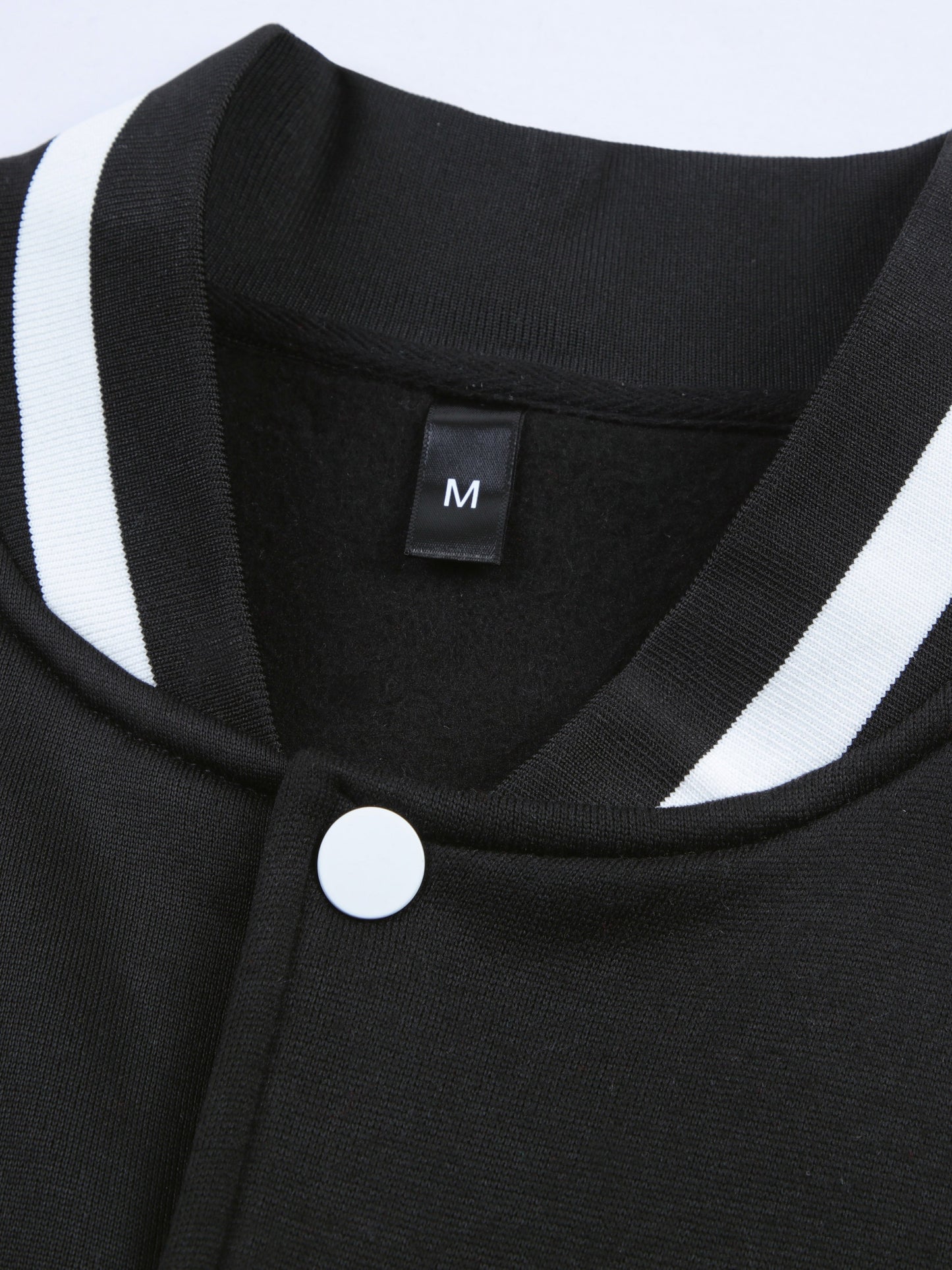 Warm Letter Print Star Pattern Embroidery Varsity Jacket, Men's Casual Color Block Button Up Jacket For Spring Fall School Baseball