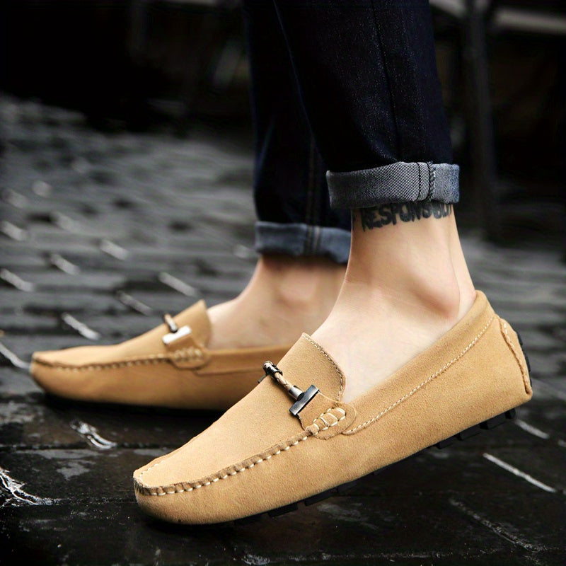 Mens Fashionable Slip-On Loafers - Breathable, Lace-Free Design for Comfortable Outdoor Walking - Durable, Stylish & Air-Flow Construction for Daily Strolls