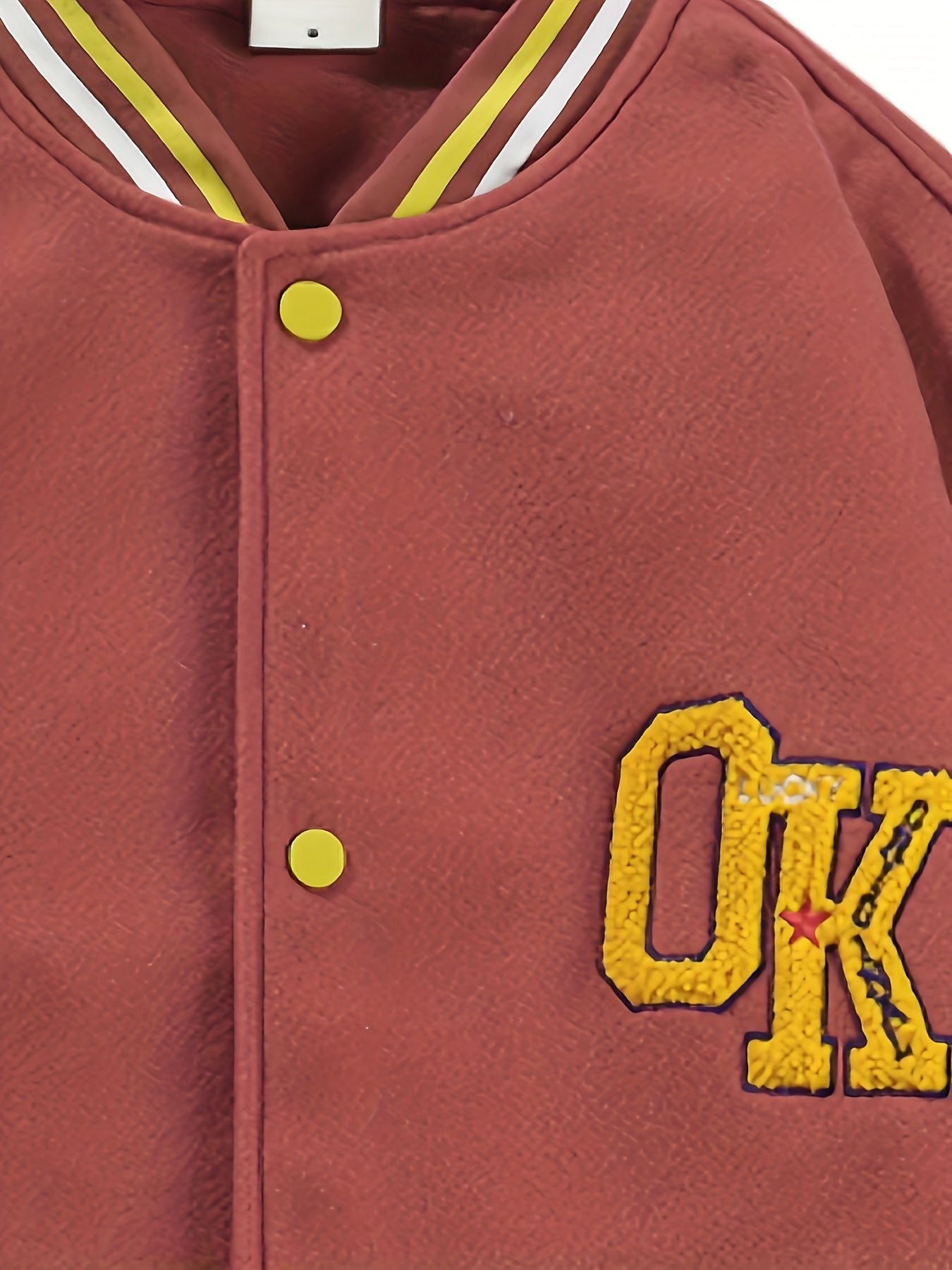 Men's Fleece College Varsity Jacket, Baseball Vintage Jacket, Casual Streetwear Coats Plus Size
