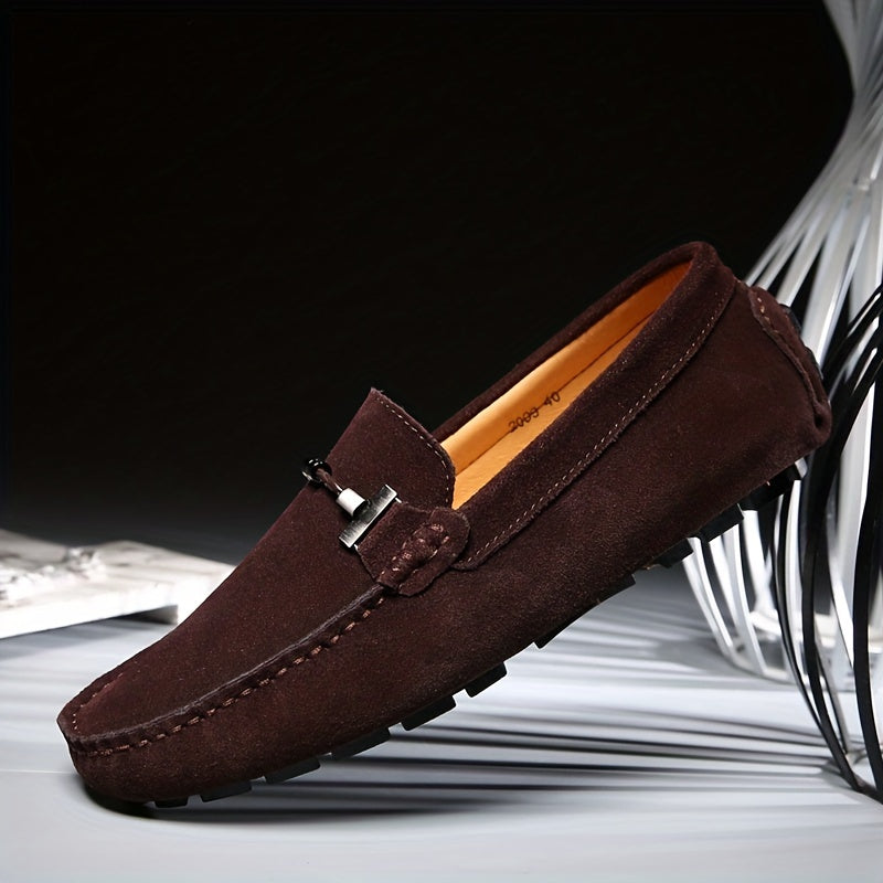 Mens Fashionable Slip-On Loafers - Breathable, Lace-Free Design for Comfortable Outdoor Walking - Durable, Stylish & Air-Flow Construction for Daily Strolls