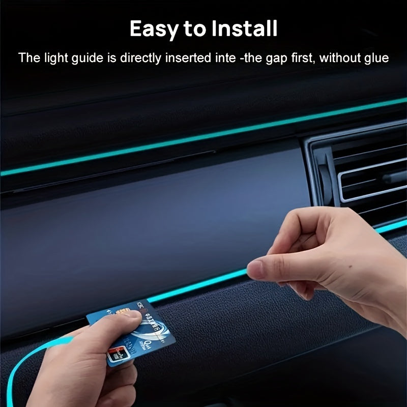 2m 4m LED Strip Car Interior Decorations Atmosphere Light RGB Neon DIY Dashboard Ambient Optical Fiber Strips Lamp with USB Drive